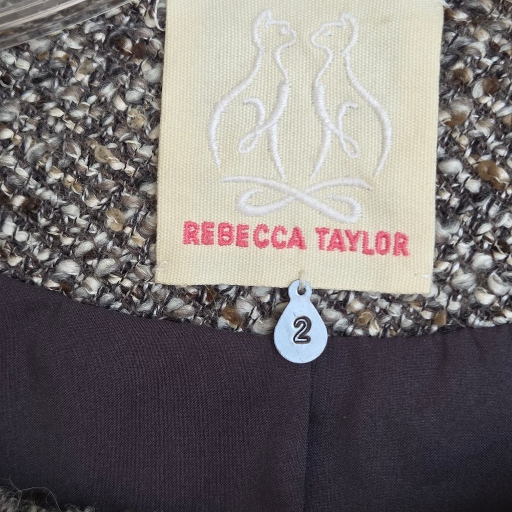 Rebecca Taylor Gray Boucle Tweed Blazer Jacket - Picture 4 of 16